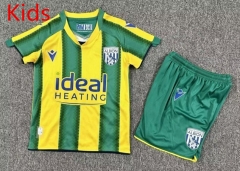 2025-2026 West Bromwich Albion Away Yellow&Green Kids/Youth Soccer Uniform-7809