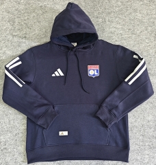 Player Version Olympique Lyonnais Home Royal Blue Thailand Soccer Tracksuit Top With Hat-LH