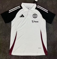 25-26 Manchester United White Thailand Polo Shirt-9070