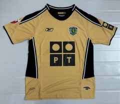 Retro Version 03-04 Sporting Clube de Portugal Away Khaki Thailand Soccer Jersey AAA-503