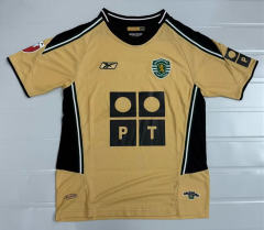 Retro Version 03-04 Sporting Clube de Portugal Away Khaki Thailand Soccer Jersey AAA-503