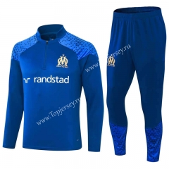 Print Sleeve 2023-2024 Olympique de Marseille Camouflage Blue Thailand Soccer Tracksuit-411