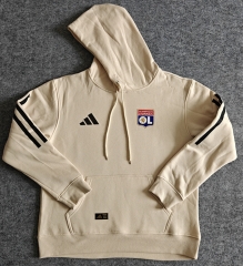 Player Version Olympique Lyonnais Home Khaki Thailand Soccer Tracksuit Top With Hat-LH