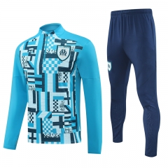 2024-2025 Olympique de Marseille Sky Blue Thailand Soccer Tracksuit-4627