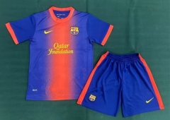 12-13 Retro Version Barcelona Home Red&Blue Soccer Uniform-5074