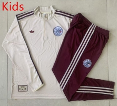25-26 Ajax Light Yellow Kids/Youth Soccer Tracksuit-815