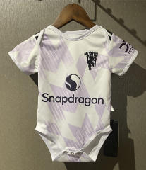 2025-2026 Manchester United Away White&Purple Baby Soccer Uniform-CS