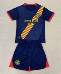 2024-2025 Girona FC Away Royal Blue Kids/Youth Soccer Uniform-AY