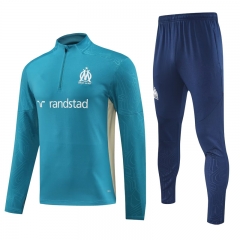 2024-2025 Olympique de Marseille Laker Blue Thailand Soccer Tracksuit-4627