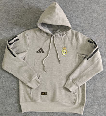 Player Version Real Madrid Home Gray Thailand Soccer Tracksuit Top With Hat-LH