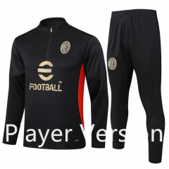 Player Version 2024-2025 AC Milan Black Thailand Soccer Tracksuit-815