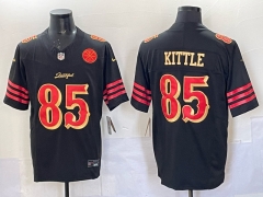 (Logo 3)San Francisco 49ers Black #85 NFL Jersey-0840