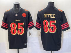 (Logo 3)San Francisco 49ers Black #85 NFL Jersey-0840
