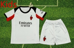 2025-2026 AC Milan  Away White  Kids/Youth Soccer Uniform-8679