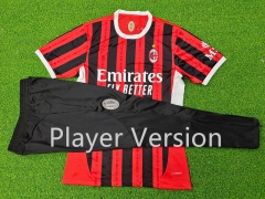 Player Version 2024-2025 AC Milan Home Red&Black Short-Sleeve Thailand Soccer Tracksuit-9926