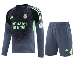2025-2026 Real Madrid Goalkeeper Black&Gray LS Thailand Soccer Uniform-418
