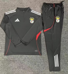 25-26 Benfica Dark Gray Thailand Soccer Tracksuit-5303