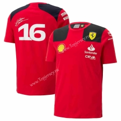 2023 Ferrary Red Round Collar #16 Formula One Racing Suit