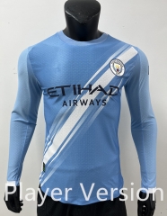 Player Version 25-26 Manchester City Home Blue Thailand Soccer LS Jersey AAA-0871