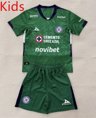2025-2026 Cruz Azul Goalkeeper Green Kid/Youth Soccer Uniform-AY