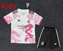 2025-2026 Special Version Real Madrid White&Pink Kids/Youth Soccer Uniform-GB