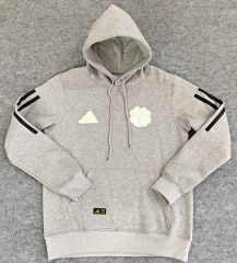 Player Version Celtic Gray Thailand Soccer Tracksuit Top With Hat-LH