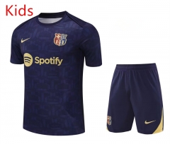 25-26 Barcelona Royal Blue Kids/Youth Soccer Training Uniform-418