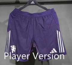 Player Version 25-26 Manchester United Away Purple Thailand Soccer Shorts-4563