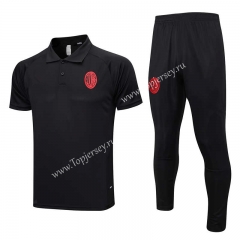 2023-2024 AC Milan Black Thailand Polo Uniform-815