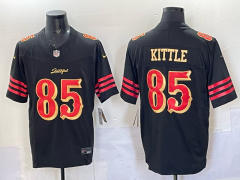 (Logo 1)San Francisco 49ers Black #85 NFL Jersey-0840