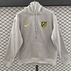 Player Version 25-26 Atletico Madrid Away Gray Thailand Soccer Tracksuit Top With Hat-LH