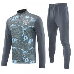 Player Version 2025-26 Manchester City Grey Thailand Soccer Tracksuit Uniform-7411
