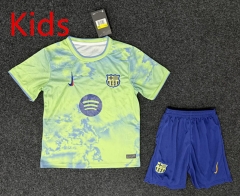 25-26 Special Edition Barcelona Green Kids/Youth Soccer Uniform-5526