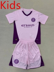 2024-2025 Girona FC 2nd Away Pink Kids/Youth Soccer Uniform-AY