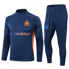 2024-2025 Olympique de Marseille Royal Blue Thailand Soccer Tracksuit-411