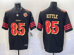 (Logo 6)San Francisco 49ers Black #85 NFL Jersey-0840