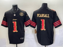 (Logo 3)San Francisco 49ers Black #1 NFL Jersey-0840