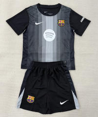 2025-2026 Barcelona Goalkeeper Black Soccer Uniform-AY
