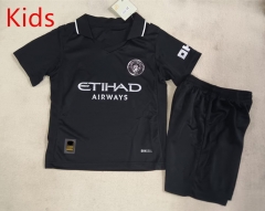 25-26 Manchester City 2nd Away Black Kids/Youth Soccer Uniform-507