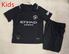25-26 Manchester City 2nd Away Black Kids/Youth Soccer Uniform-507