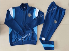 2023-2024 Manchester City Dark Blue Thailand Soccer Jacket Uniform-GDP