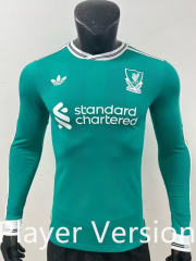 Player Version 25-26 Liverpool 2nd Away Green LS Thailand Soccer Jersey AAA-6532