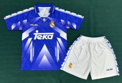 97-98 Retro Version Real Madrid Away Blue Soccer Uniform-5074