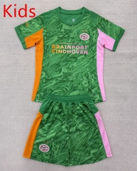 25-26 PSV Eindhoven Goalkeeper Green Kids/Youth Soccer Uniform-AY