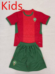 2025-2026 Morocco Home Red Kids/Youth Soccer Uniform-AY
