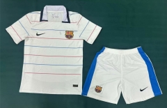 03-04 Retro Version Barcelona Away White Soccer Uniform-5074