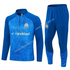 2023-2024 Olympique de Marseille Camouflage Blue Thailand Soccer Tracksuit-411