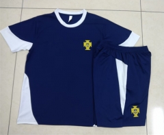 2025-2026 Portugal Royal Blue Short-sleeved Thailand Soccer Tracksuit-815