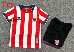 25-26 Sheffield United Home Red&White Kids/Youth Soccer Uniform-7809