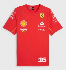 2024 Ferrary Round Collar Red #16 Formula One Racing Suit